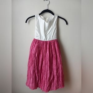 Rare Editions Pink & White Satin Tie Back Gown Girl's Size 6 Dress